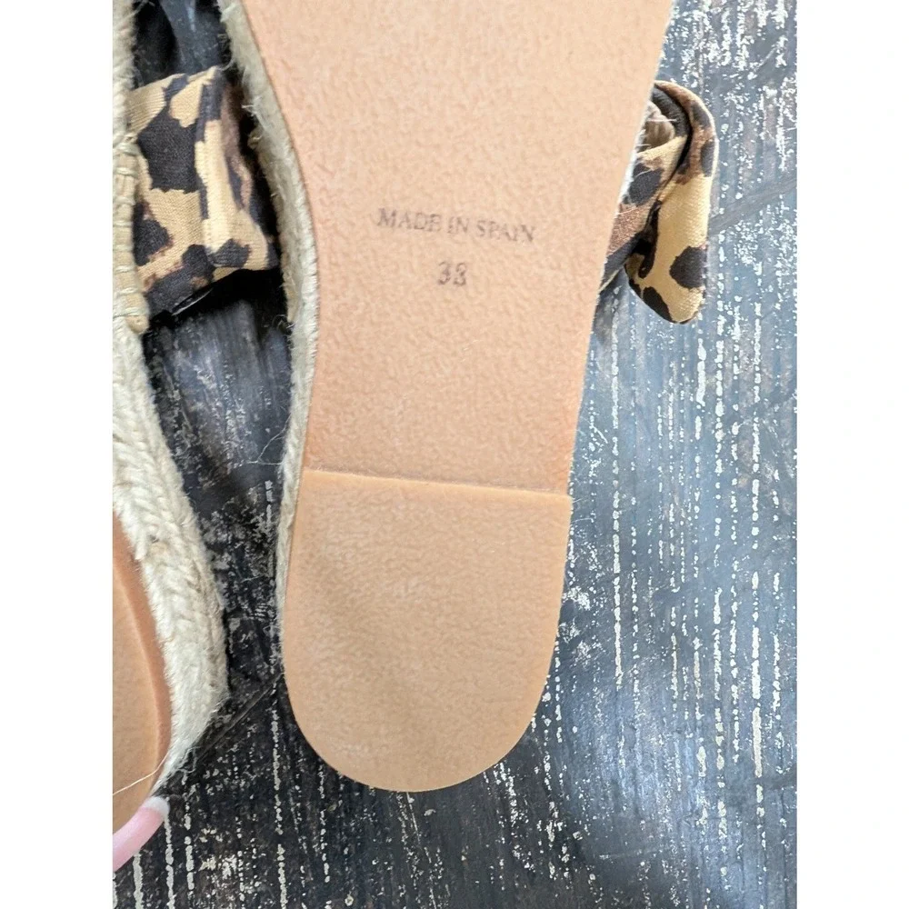 Loeffler Randall NEW Daisy Espadrille Sandals Leopard Print Bow Slide- 7.5